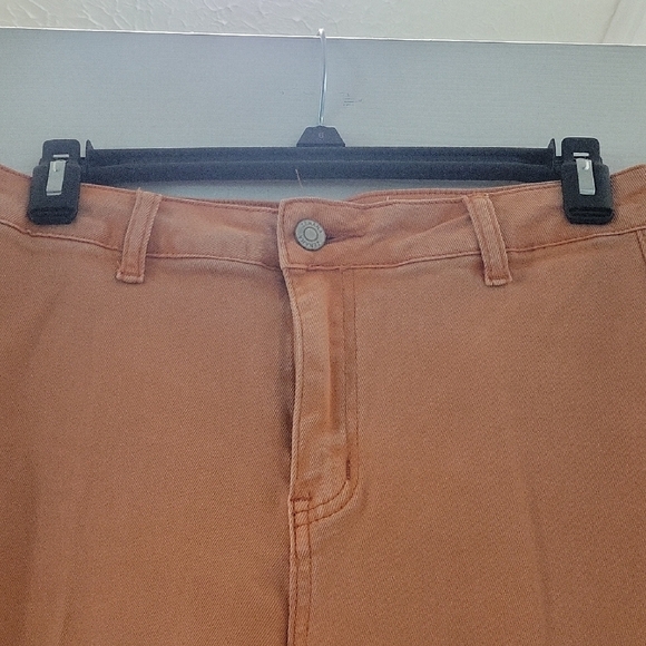 Women's Flare Leg Orange Jeans - Picture 3 of 10